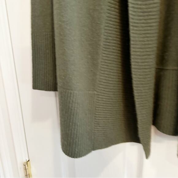 Charter Club Luxury 100% Cashmere Open Front Cardigan Knit Sweater Green SMALL - Picture 12 of 14